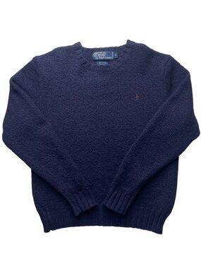 Polo Ralph Lauren Navy Blue Sweater Pony Embroidery Boy’s Small SZ 8 Cotton Wool